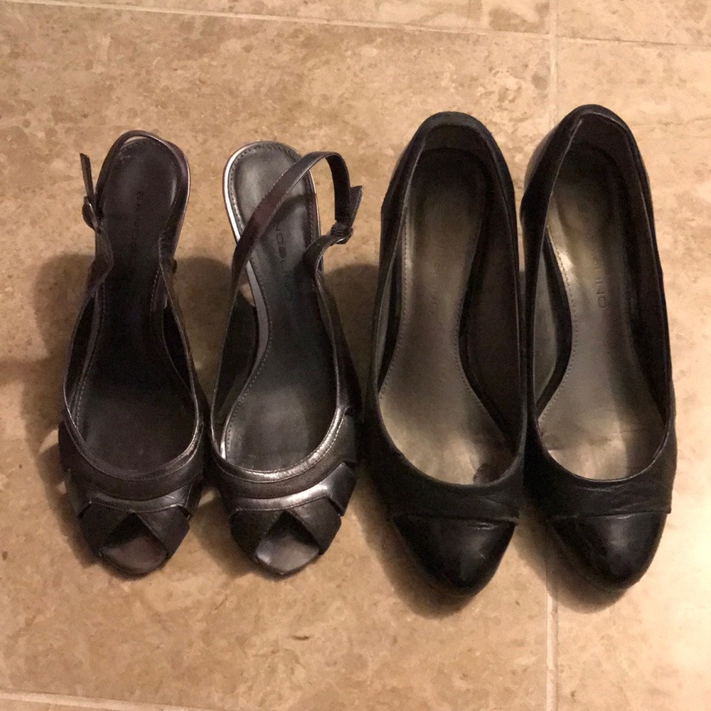 2 pairs of Bandolino black/dark grey heels size 6